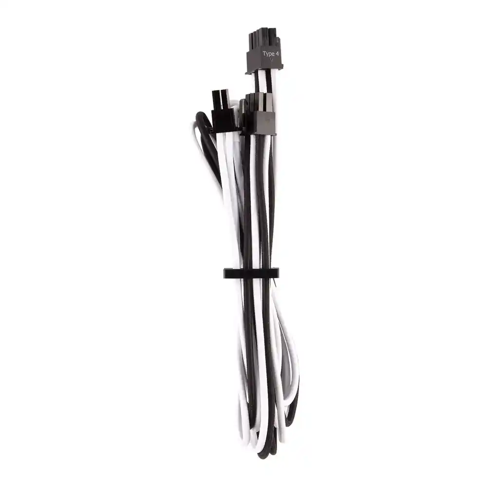 (image for) Corsair Type 4 Gen 4 PSU White/Black Sleeved 8pin PCIe Power Cables
